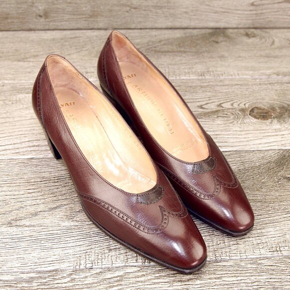* NEW * $525 Arthur Beren GRAVATI Women's 6.5 M Pumps 3901 Brown * add $15 Trees - Picture 10 of 14